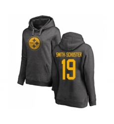 Football Women's Pittsburgh Steelers #19 JuJu Smith-Schuster Ash One Color Pullover Hoodie