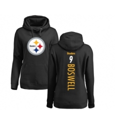 Football Women's Pittsburgh Steelers #9 Chris Boswell Black Backer Pullover Hoodie