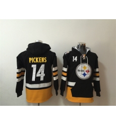 Men's Pittsburgh Steelers #14 George Pickens Black Ageless Must-Have Lace-Up Pullover Hoodie