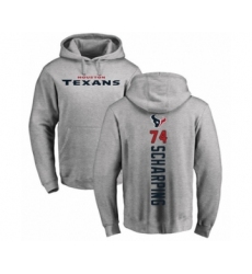 Football Houston Texans #74 Max Scharping Ash Backer Pullover Hoodie