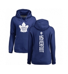 Hockey Women's Toronto Maple Leafs #15 Alexander Kerfoot Royal Blue Backer Pullover Hoodie