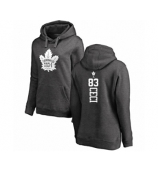 Hockey Women's Toronto Maple Leafs #83 Cody Ceci Charcoal One Color Backer Pullover Hoodie