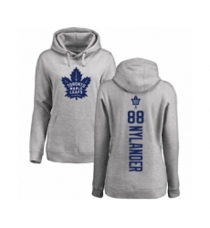 Hockey Women's Toronto Maple Leafs #88 William Nylander Ash Backer Pullover Hoodie