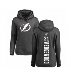 Hockey Women's Tampa Bay Lightning #31 Scott Wedgewood Charcoal One Color Backer Pullover Hoodie