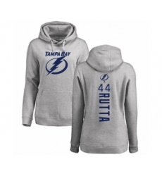 Hockey Women's Tampa Bay Lightning #44 Jan Rutta Ash Backer Pullover Hoodie