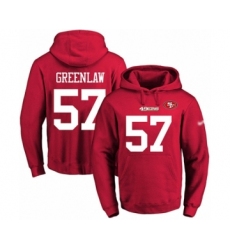 Football Men's San Francisco 49ers #57 Dre Greenlaw Red Name & Number Pullover Hoodie