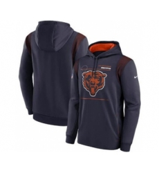 Men's Chicago Bears 2021 Navy Sideline Logo Performance Pullover Hoodie