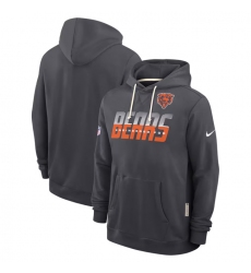 Men's Chicago Bears Charcoal Sideline Standard Issue Top Prospect Dri-FIT Hoodie