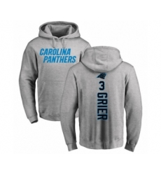 Football Carolina Panthers #3 Will Grier Ash Backer Pullover Hoodie