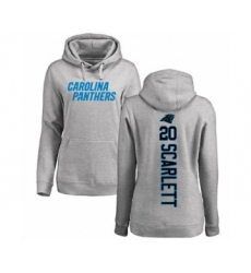 Football Women's Carolina Panthers #20 Jordan Scarlett Ash Backer Pullover Hoodie