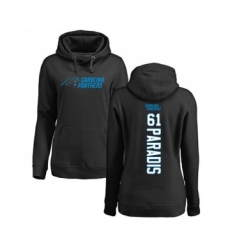 Football Women's Carolina Panthers #61 Matt Paradis Black Backer Pullover Hoodie