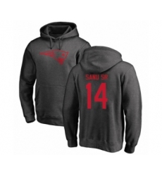 Football New England Patriots #14 Mohamed Sanu Sr Ash One Color Pullover Hoodie