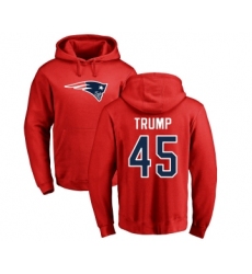 Football New England Patriots #45 Donald Trump Red Name & Number Logo Pullover Hoodie