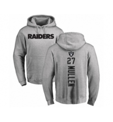Football Oakland Raiders #27 Trayvon Mullen Ash Backer Pullover Hoodie