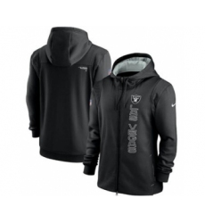 Men's Las Vegas Raiders 2021 Black Sideline Team Performance Full-Zip Hoodie
