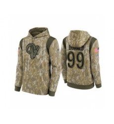 Men's Los Angeles Rams #99 Aaron Donald Camo 2021 Salute To Service Therma Performance Pullover Football Hoodie