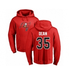 Football Tampa Bay Buccaneers #35 Jamel Dean Red Name & Number Logo Pullover Hoodie