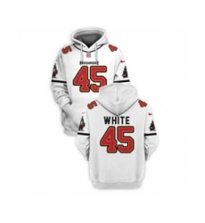 Men's Tampa Bay Buccaneers #45 Devin White 2021 White Pullover Football Hoodie