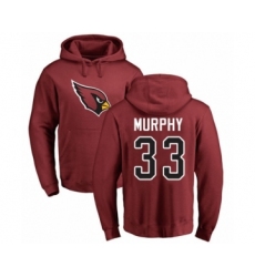 Football Arizona Cardinals #33 Byron Murphy Maroon Name & Number Logo Pullover Hoodie