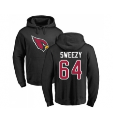 Football Arizona Cardinals #64 J.R. Sweezy Black Name & Number Logo Pullover Hoodie