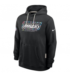Men's Los Angeles Chargers Black 2026 Crucial Catch Sideline Standard Issue Dri-FIT Pullover Hoodie