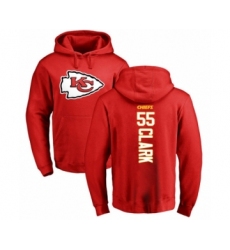 Football Kansas City Chiefs #55 Frank Clark Red Backer Pullover Hoodie