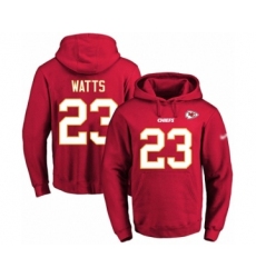 Football Men's Kansas City Chiefs #23 Armani Watts Red Name & Number Pullover Hoodie