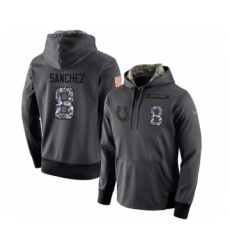 Football Men's Indianapolis Colts #8 Rigoberto Sanchez Stitched Black Anthracite Salute to Service Player Performance Hoodie