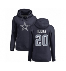 Football Women's Dallas Cowboys #20 George Iloka Navy Blue Name & Number Logo Pullover Hoodie
