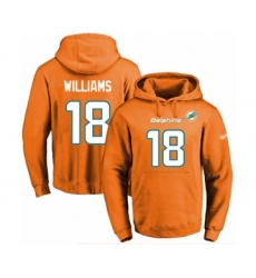 Football Men's Miami Dolphins #18 Preston Williams Orange Name & Number Pullover Hoodie