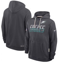 Men's Philadelphia Eagles Charcoal Sideline Standard Issue Top Prospect Dri-FIT Hoodie