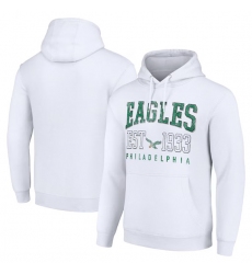 Men's Philadelphia Eagles White Throwback Logo Pullover Hoodie