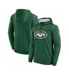 Men's New York Jets 2021 Green Sideline Logo Performance Pullover Hoodie