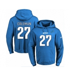 Football Men's Detroit Lions #27 Justin Coleman Blue Name & Number Pullover Hoodie