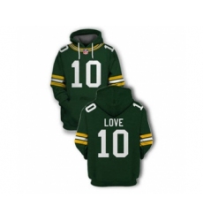 Men's Green Bay Packers #10 Jordan Love 2021 Green Pullover Football Hoodie