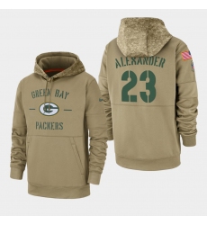 Men's Green Bay Packers #23 Jaire Alexander Green Bay Packers 2019 Salute to Service Sideline Therma Pullover Hoodie - Tan