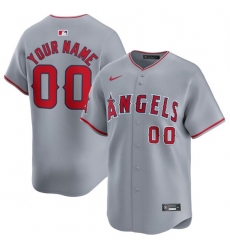 Men's Los Angeles Angels Active Player Custom Gray Away Limited Baseball Stitched Jersey