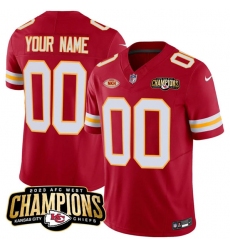 Men's Kansas City Chiefs Active Player Custom Red 2023 F.U.S.E. AFC West Champions With NKH Patch Vapor Untouchable Limited Football Stitched Jersey