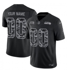 Men's Seattle Seahawks Active Player Custom Black F.U.S.E. 2026 Salute to Service Limited Football Stitched Jersey