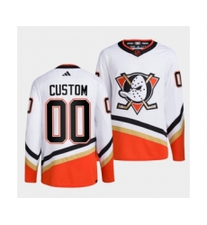 Men's Anaheim Ducks Custom White 2022-23 Reverse Retro Stitched Jersey