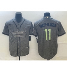 Men's Seattle Seahawks #11 Jaxon Smith-Njigba Gray Cool Base Stitched Baseball Jersey1