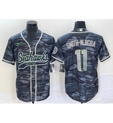 Men's Seattle Seahawks #11 Jaxon Smith-Njigba Grey Cool Base Stitched Baseball Jersey