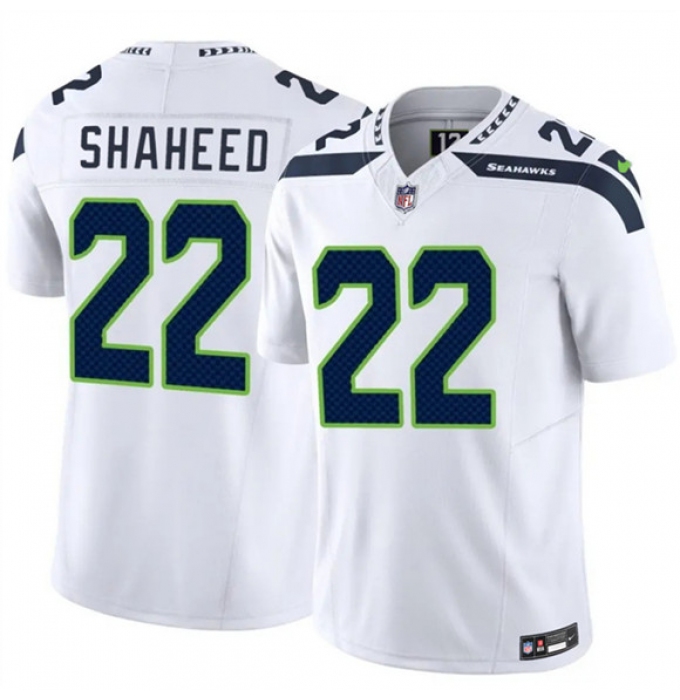 Men's Seattle Seahawks #22 Rashid Shaheed White 2025 F.U.S.E. Vapor Untouchable Limited Football Stitched Jersey