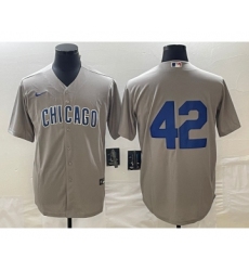 Men's Chicago Cubs #42 Bruce Sutter Gray Stitched Cool Base Nike Jersey