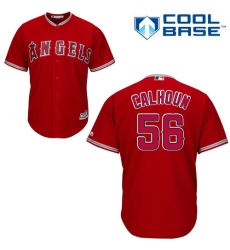 Women's Majestic Los Angeles Angels of Anaheim #56 Kole Calhoun Authentic Red Alternate MLB Jersey