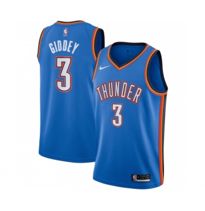 Men's Oklahoma City Thunder #3 Josh Giddey Royal Icon Edition Stitched Basketball Jersey