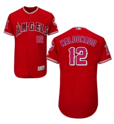 Men's Majestic Los Angeles Angels of Anaheim #12 Martin Maldonado Red Alternate Flexbase Authentic Collection MLB Jersey