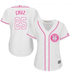 Women's Majestic Houston Astros #25 Jose Cruz Jr. Authentic White Fashion Cool Base MLB Jersey