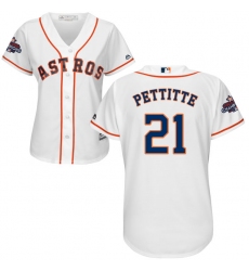 Women's Majestic Houston Astros #21 Andy Pettitte Authentic White Home 2017 World Series Champions Cool Base MLB Jersey