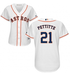 Women's Majestic Houston Astros #21 Andy Pettitte Authentic White Home Cool Base MLB Jersey